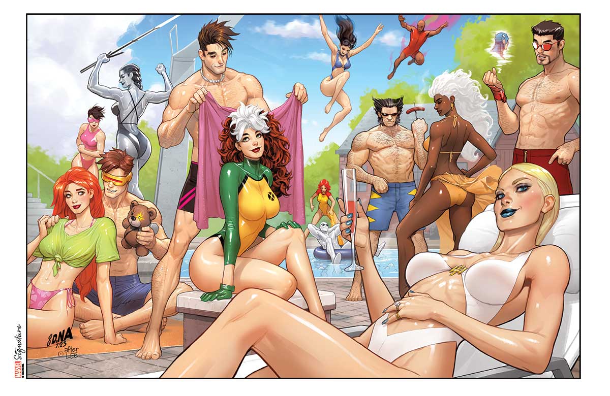 MARVEL SIGNATURE X-MEN HELLFIRE GALA SWIMSUIT HOMAGE SPECIAL EDITION DAVID NAKAYAMA ART PRINT (03/27/2024)