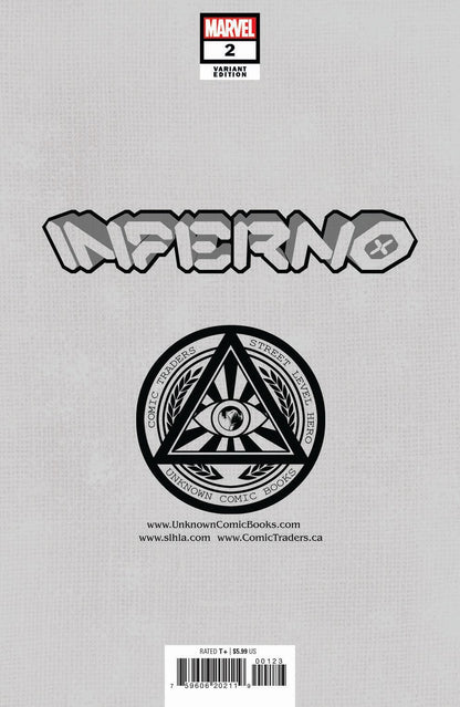 INFERNO #2 (OF 4) UNKNOWN COMICS DAVID NAKAYAMA EXCLUSIVE VIRGIN COLOR BLEED VAR (10/27/2021)