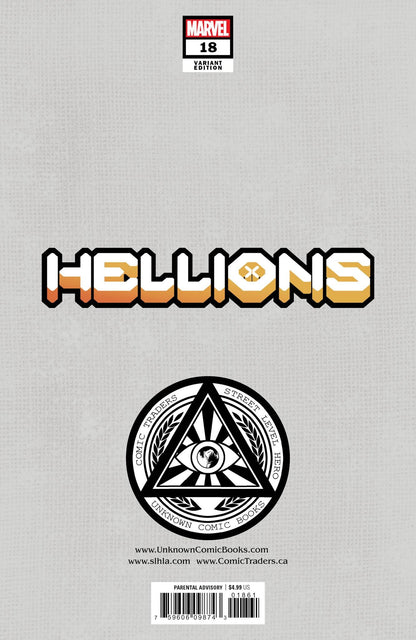 [Signed by David Nakayama] Hellions #18 Unknown Comics David Nakayama Exclusive Color Bleed Var [INST]