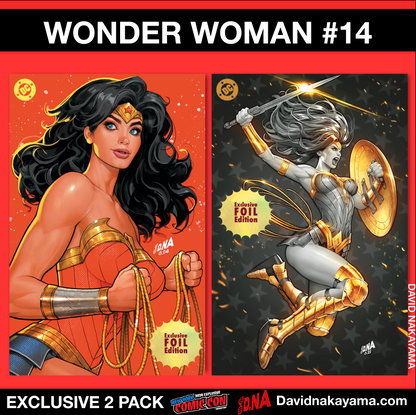 [SIGNED COA] {FOIL SET} WONDER WOMAN #14 DAVID NAKAYAMA NYCC BLACK & GOLD EXCLUSIVE VIRGIN VAR  (12/2025)