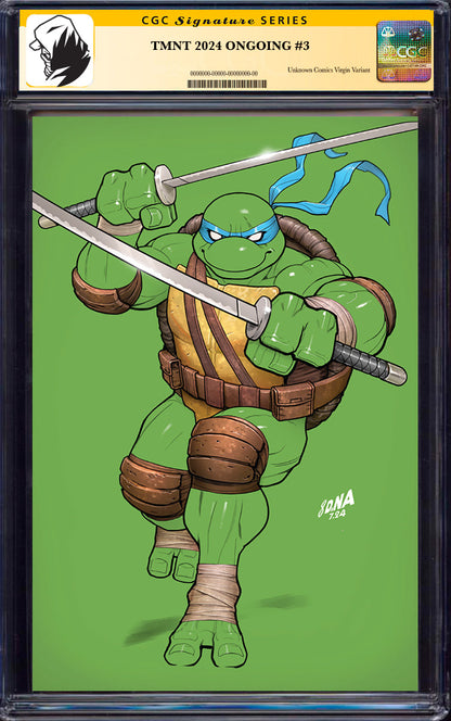 [SIGNED CGC] TMNT ONGOING #3 UNKNOWN COMICS DAVID NAKAYAMA EXCLUSIVE VIRGIN COLOR BLEED VAR 9.6+ YELLOW LABEL(06/2025)