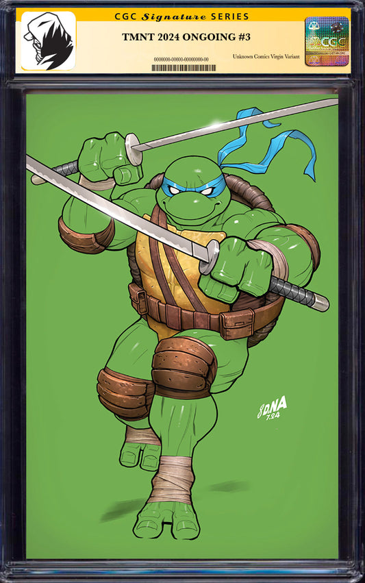 [SIGNED CGC] TMNT ONGOING #3 UNKNOWN COMICS DAVID NAKAYAMA EXCLUSIVE VIRGIN COLOR BLEED VAR 9.6+ YELLOW LABEL(06/2025)