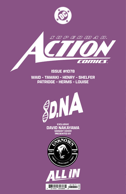 [FOIL] ACTION COMICS #1078 UNKNOWN COMICS DAVID NAKAYAMA EXCLUSIVE VIRGIN VAR (12/04/2024)