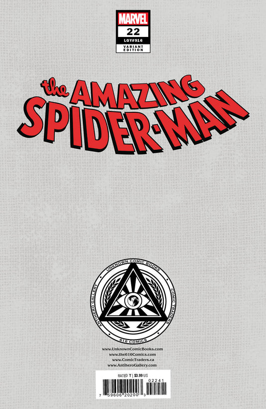 [Signed by Nakayama w/ COA] AMAZING SPIDER-MAN #22 UNKNOWN COMICS DAVID NAKAYAMA EXCLUSIVE COLOR BLEED VAR (11/29/2023)