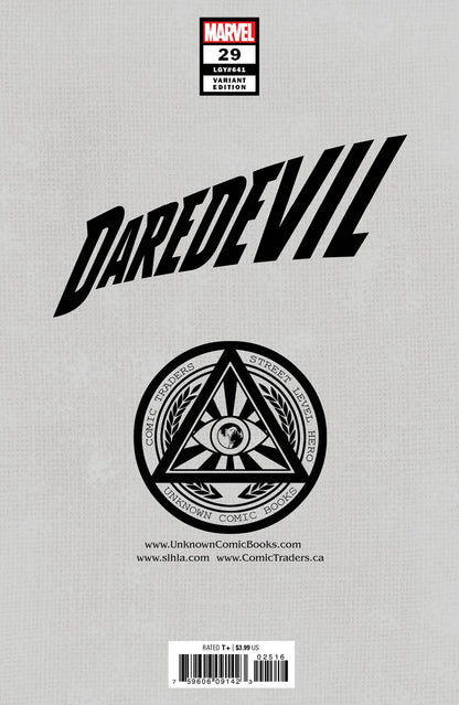 DAREDEVIL #29 UNKNOWN COMICS DAVID NAKAYAMA EXCLUSIVE VIRGIN DAREDEVIL COLOR BLEED VAR (04/14/2021)