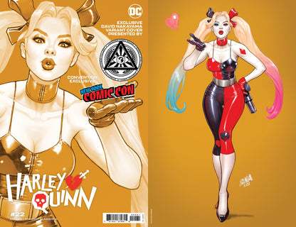 [SIGNED by David Nakayama] HARLEY QUINN #22 UNKNOWN COMICS DAVID NAKAYAMA GOLD FOIL VIRIGN NYCC 2022 (06/26/2023)
