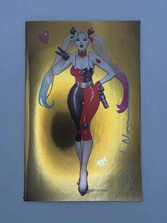 [SIGNED by David Nakayama] HARLEY QUINN #22 UNKNOWN COMICS DAVID NAKAYAMA GOLD FOIL VIRIGN NYCC 2022 (06/26/2023)