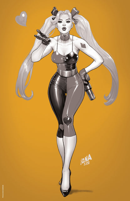 [SIGNED by David Nakayama] HARLEY QUINN #22 UNKNOWN COMICS DAVID NAKAYAMA GOLD FOIL VIRIGN NYCC 2022 B&W VAR (06/26/2023)