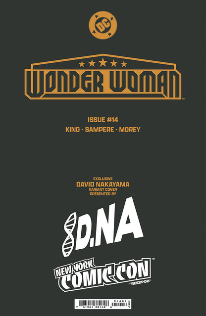 {2 PACK FOIL} WONDER WOMAN #14 DAVID NAKAYAMA NYCC BLACK & GOLD EXCLUSIVE VIRGIN VAR (10/26/2024)