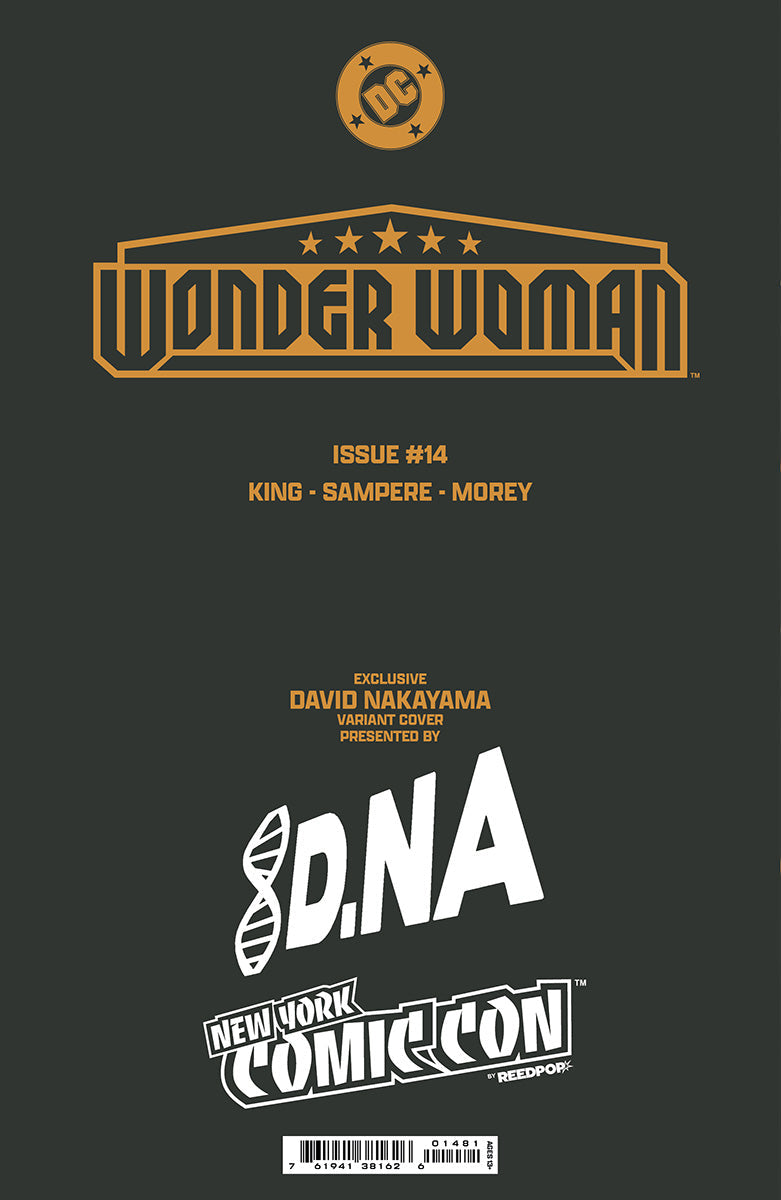 [SIGNED COA] {FOIL SET} WONDER WOMAN #14 DAVID NAKAYAMA NYCC BLACK & GOLD EXCLUSIVE VIRGIN VAR  (12/2025)